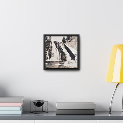 Gibbon Falls Yellowstone Gallery Canvas Wraps Square Frame 10″ x 10″ Premium Gallery Wraps (1.25″) Black