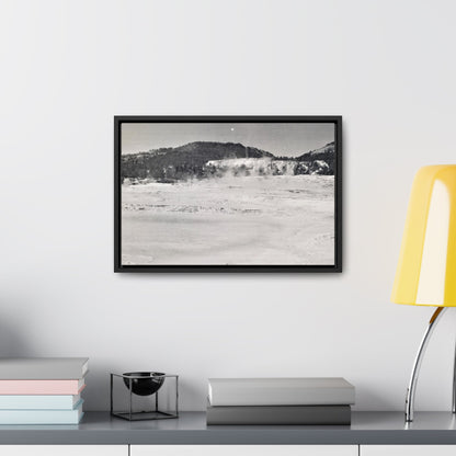 Mammoth Hot Springs Yellowstone Gallery Canvas Wraps Horizontal Frame 18″ x 12″ Black Premium Gallery Wraps (1.25″)