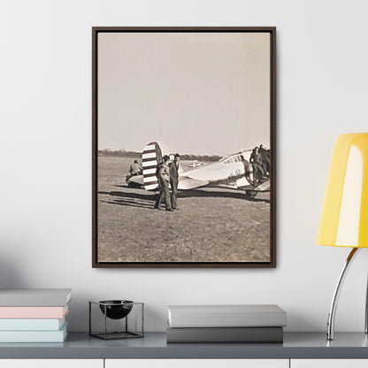 Army Pursuit Plane Ames Airport 1939 Gallery Canvas Wraps Vertical Frame 18″ x 24″ Premium Gallery Wraps (1.25″) Walnut