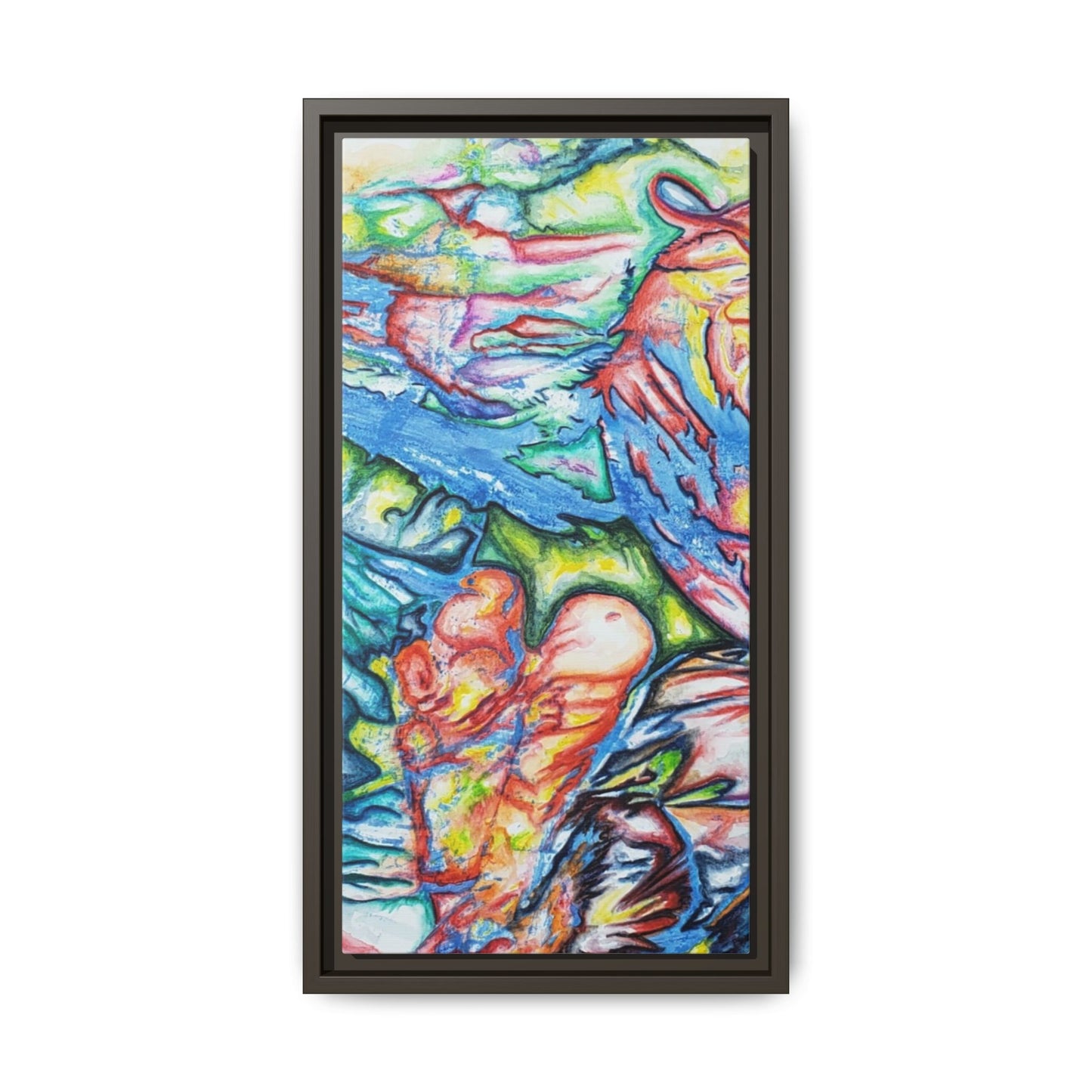 Multi-Color Abstract Framed Canvas Art Print - Kia Day Design