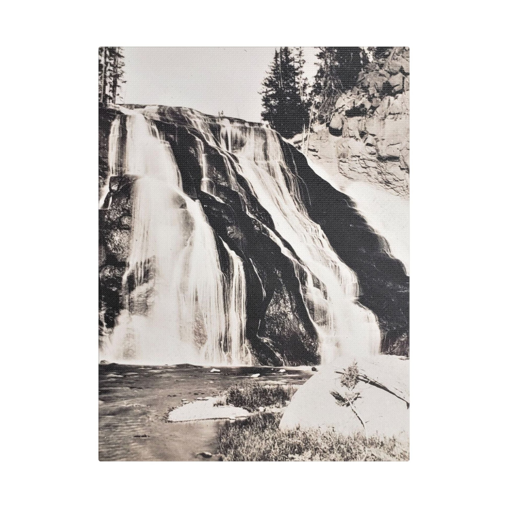 Gibbon Falls Yellowstone Satin Canvas Stretched