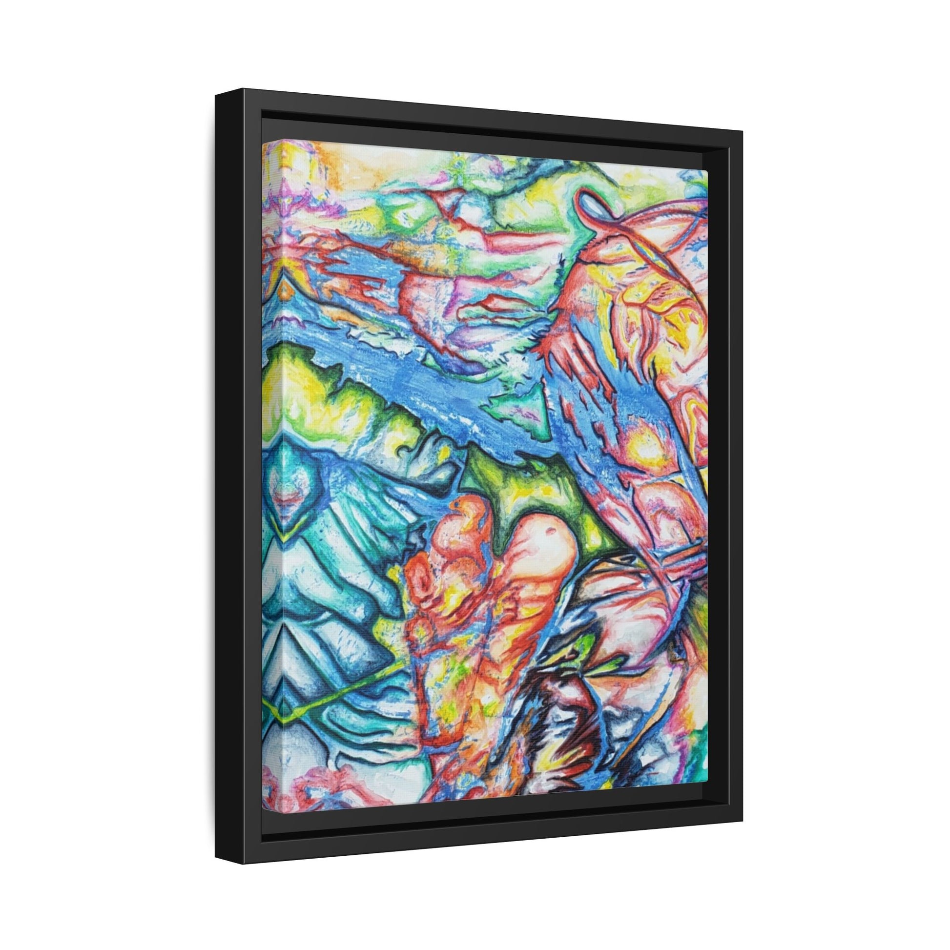 Multi-Color Abstract Framed Canvas Art Print - Kia Day Design