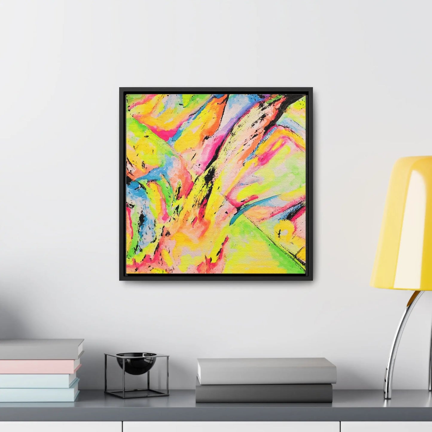 Neon Fire Gallery Canvas Wraps, Square Frame