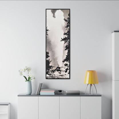 Castle Geyser Yellowstone Gallery Canvas Wraps Vertical Frame 20″ x 60″ Premium Gallery Wraps (1.25″) Black