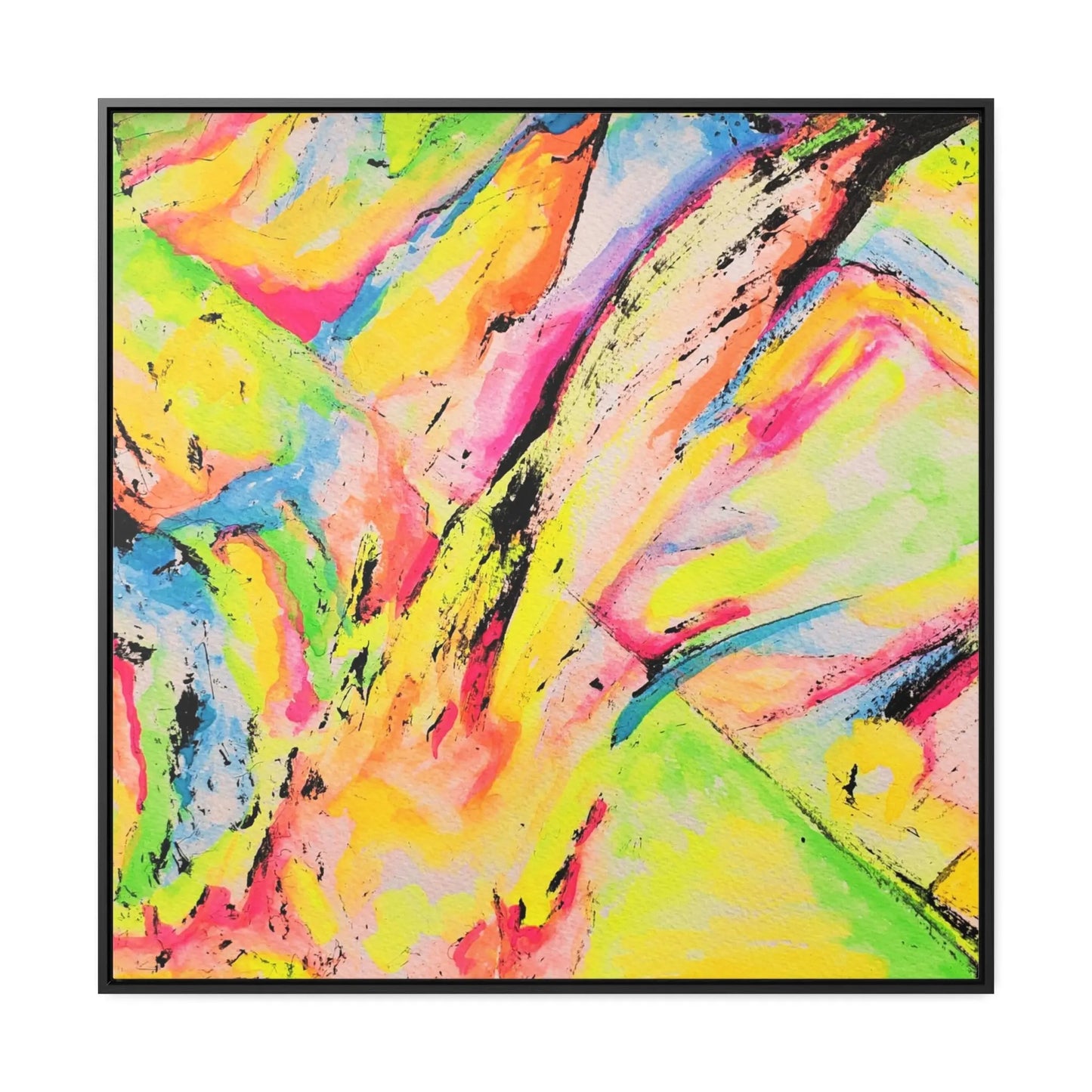 Neon Fire Gallery Canvas Wraps, Square Frame 36″ x 36″ Premium Gallery Wraps (1.25″)