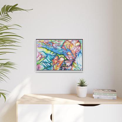 Multi-Color Abstract Framed Canvas Art Print - Kia Day Design