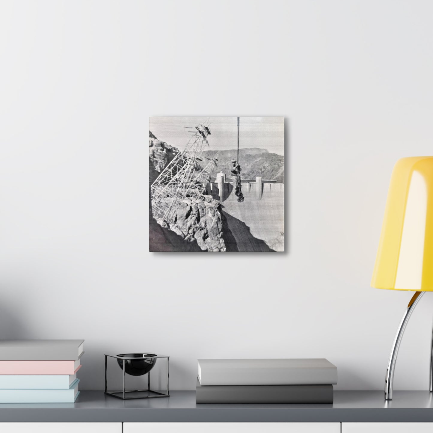 Suspended Boulder Dam Worker Canvas Gallery Wraps