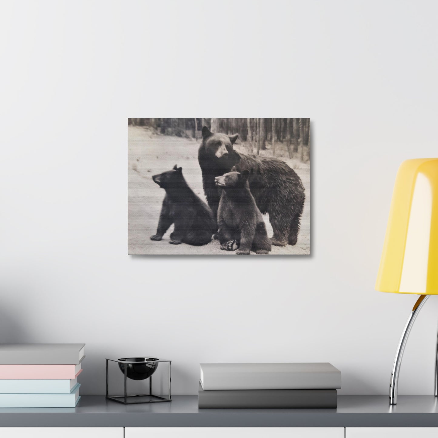 Yellowstone Black Bears Stretched Canvas