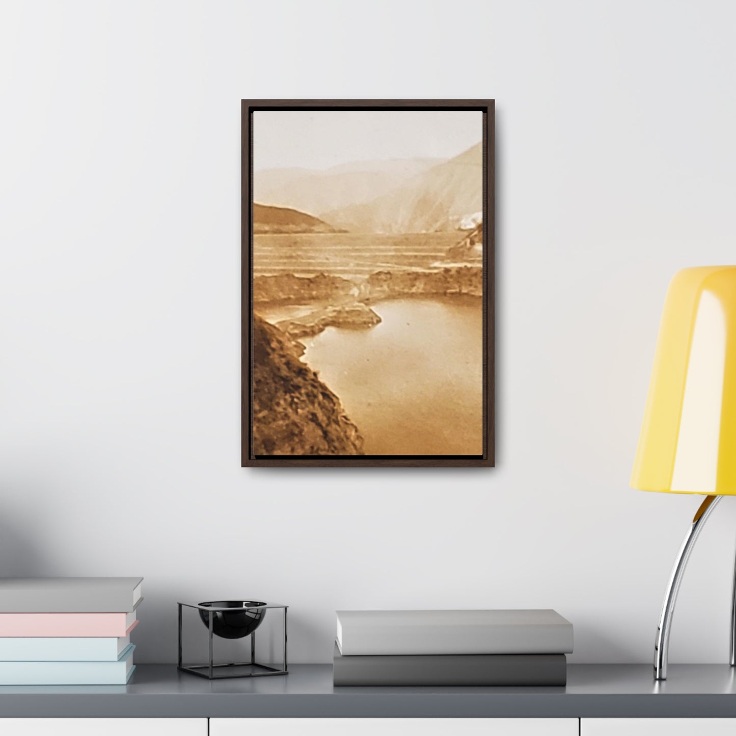 San Gabriel Dirt Fill Dam #1 Gallery Canvas Wraps, Vertical Frame