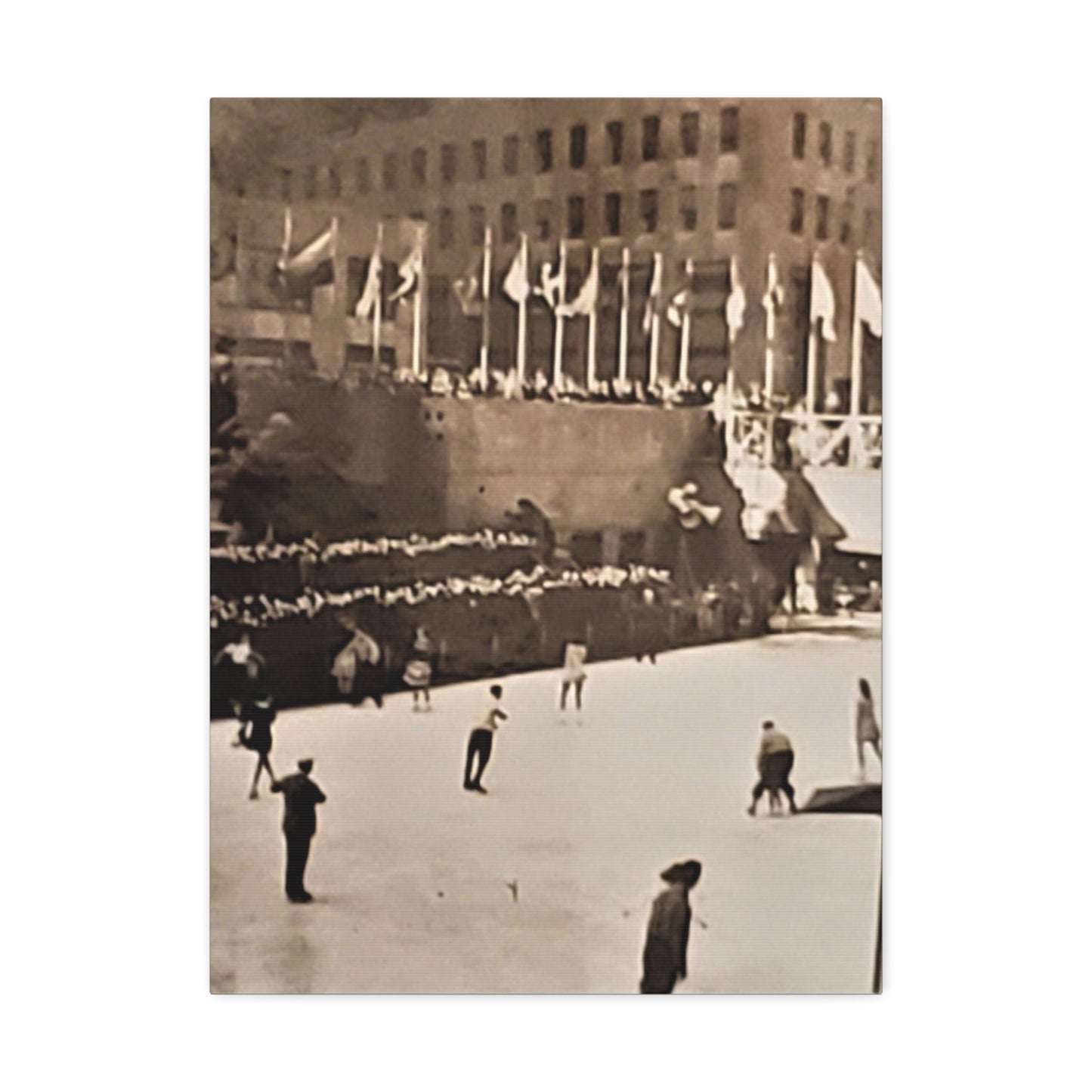 Rockefeller Plaza Easter 1945 Stretched Canvas