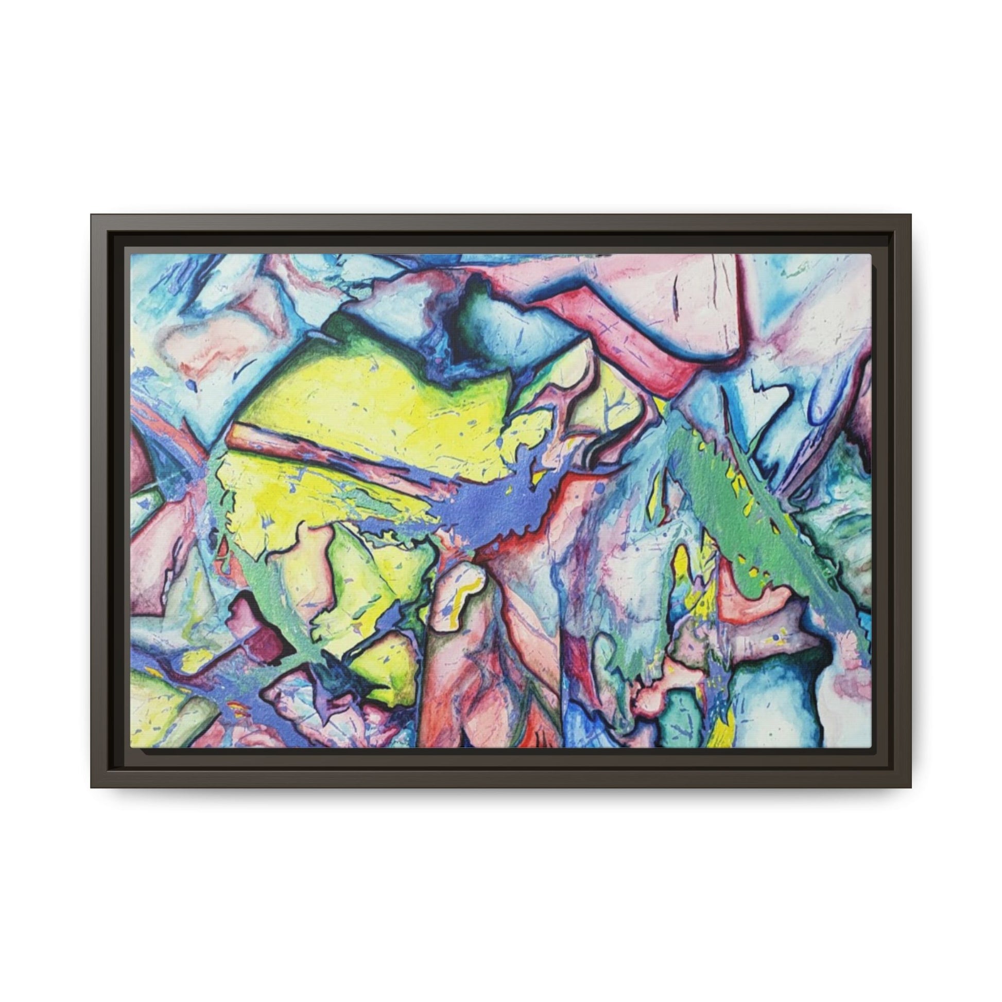 Alien Abstract Colorful Framed Canvas Art - Kia Day Design