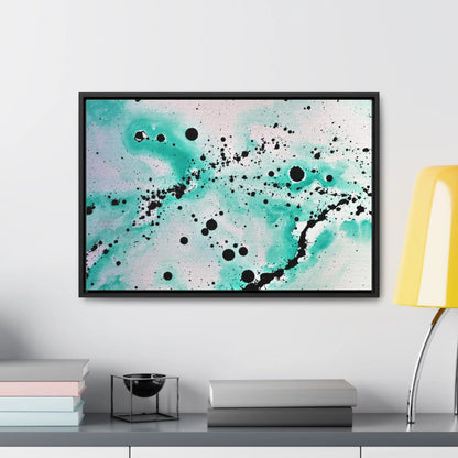 Teal Burst Gallery Canvas Wraps, Horizontal Frame