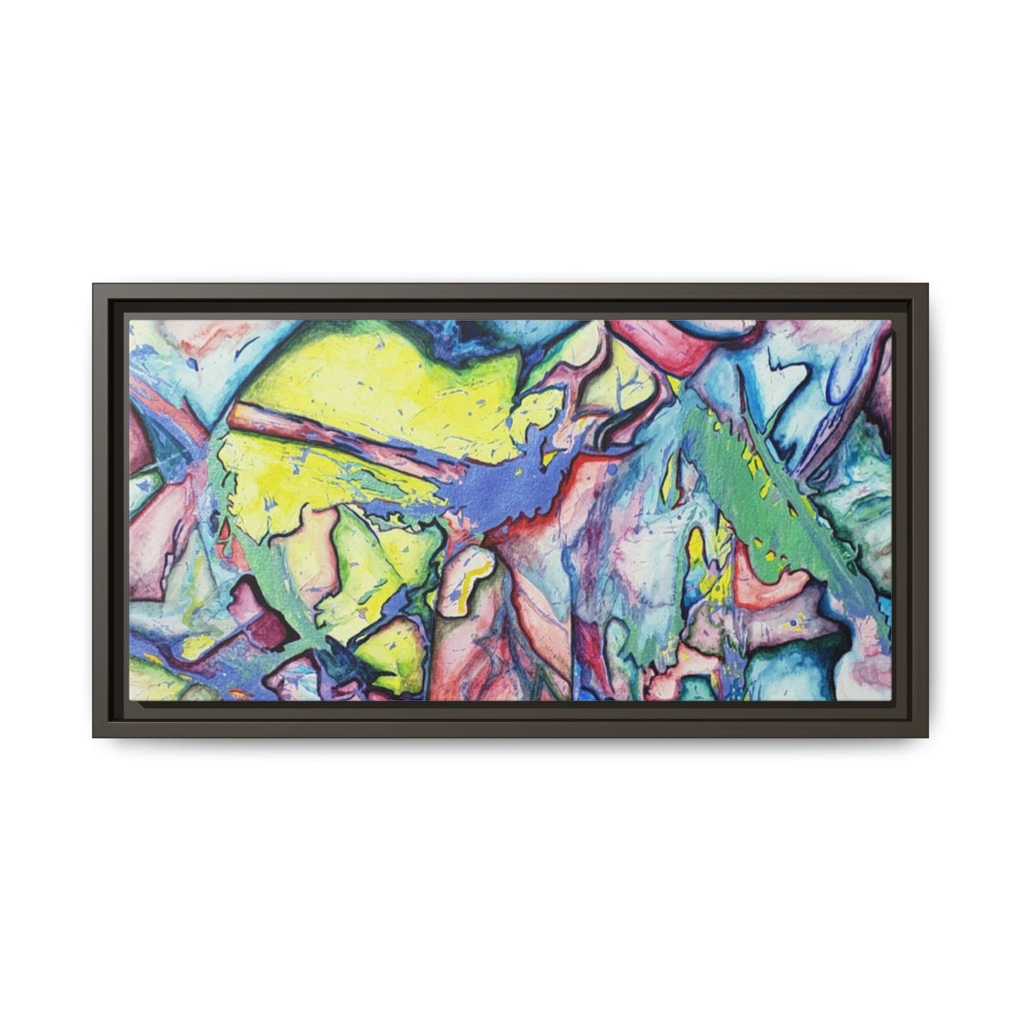 Alien Abstract Colorful Framed Canvas Art - Kia Day Design