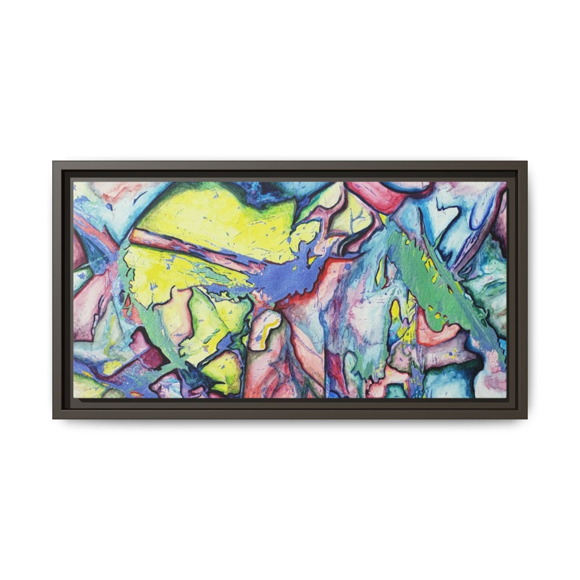 Alien Abstract Colorful Framed Canvas Art - Kia Day Design