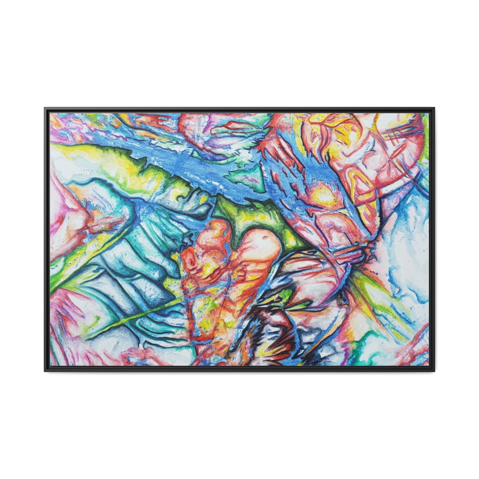 Multi-Color Abstract Framed Canvas Art Print - Kia Day Design