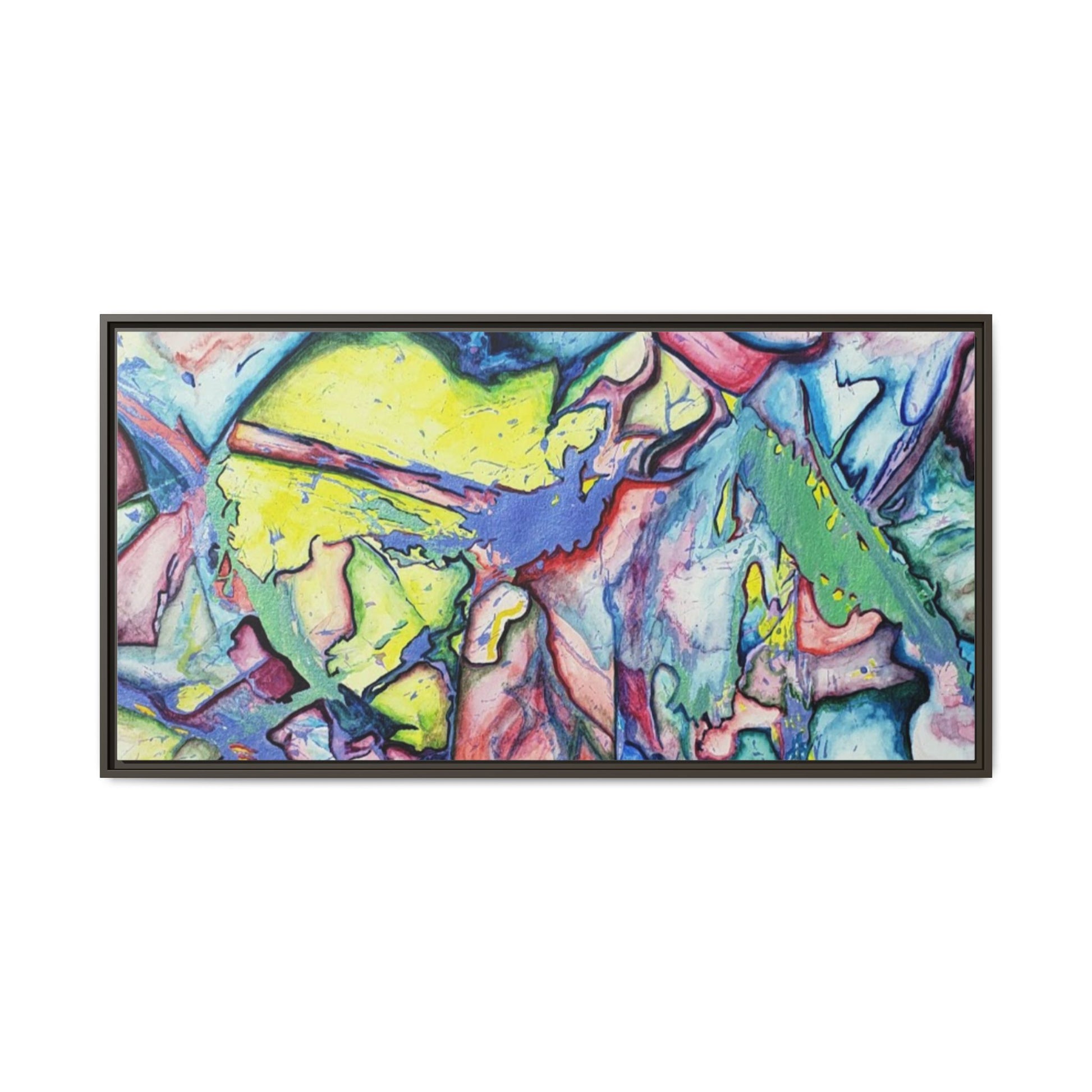 Alien Abstract Colorful Framed Canvas Art - Kia Day Design
