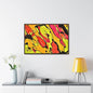 80s Rapture Gallery Canvas Wraps, Horizontal Frame 36″ x 24″ orange black yellow 1.25"