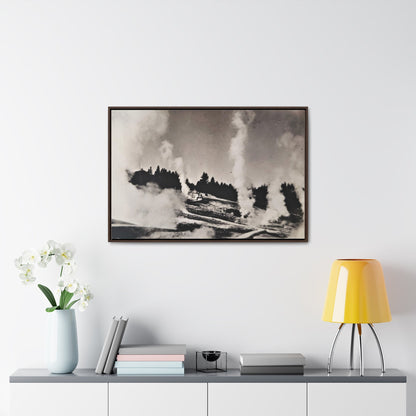 Norris Geyser Yellowstone Gallery Canvas Wraps Horizontal Frame 36″ x 24″ Walnut 1.25"