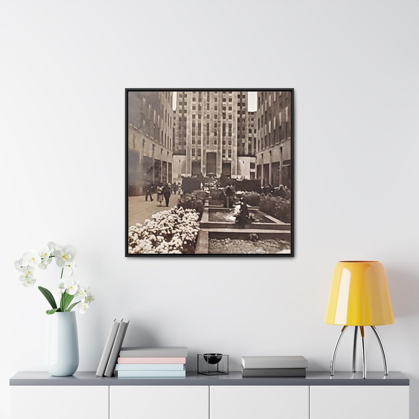 Rockefeller Plaza Gallery Canvas Wraps, Square Frame