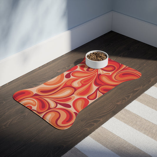 Red Orange Pet Feeding Mats