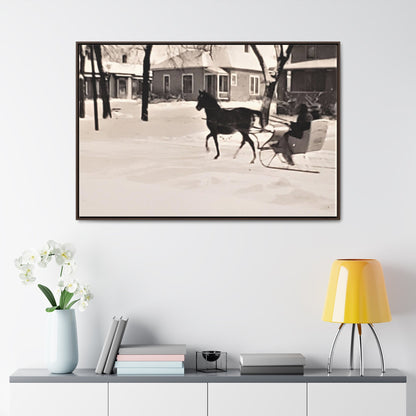 Carriage Ride Gallery Canvas Wraps Horizontal Frame 48″ x 32″ Walnut Premium Gallery Wraps (1.25″)