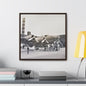 Boeing B-17 Bomber Gallery Canvas Wraps Square Frame 20″ x 20″ 1.25" Walnut