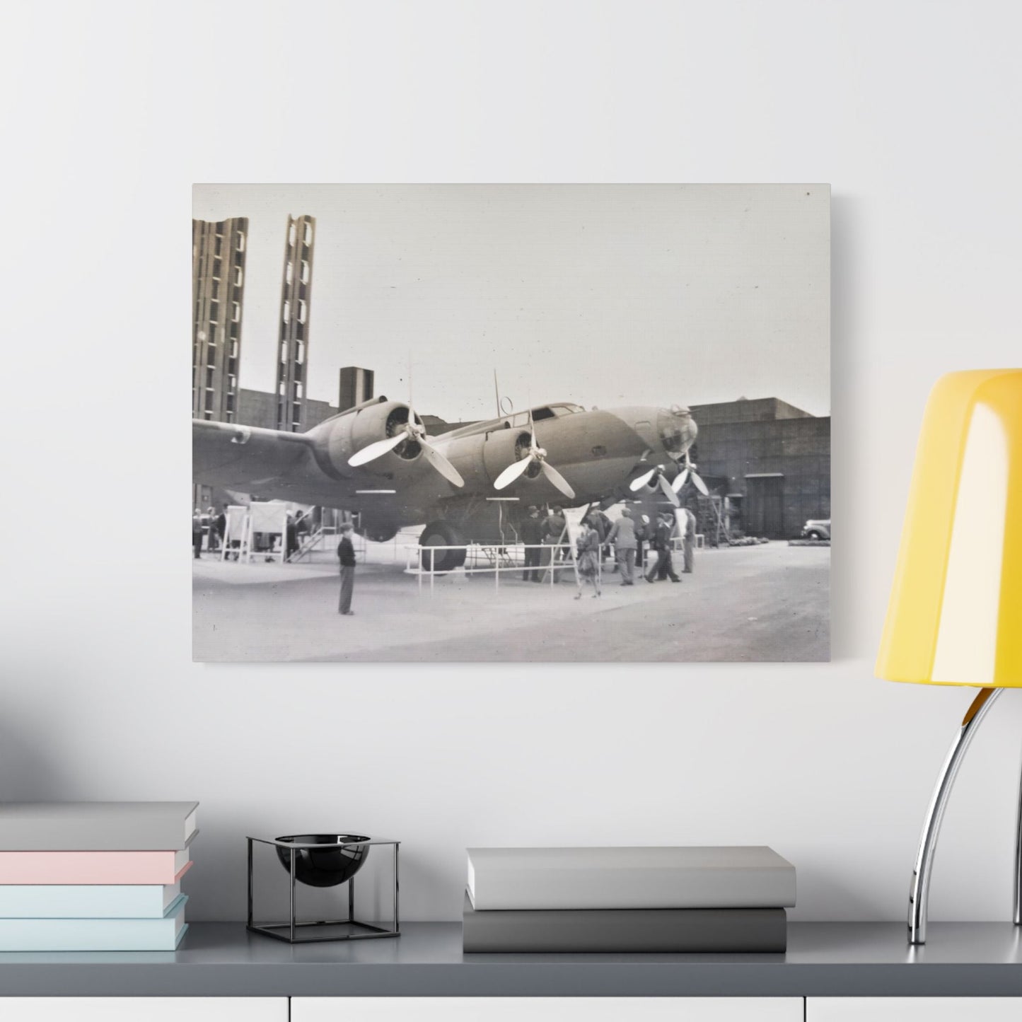 Boeing B-17 Bomber Satin Canvas Stretched 24″ x 18″ (Horizontal) 1.5"