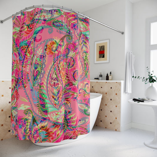 Vibrant Floral Shower Curtain - 71" × 74" - Home Decor