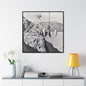 Suspended Boulder Dam Worker Gallery Canvas Wraps Square Frame 36″ x 36″ 1.25" Black