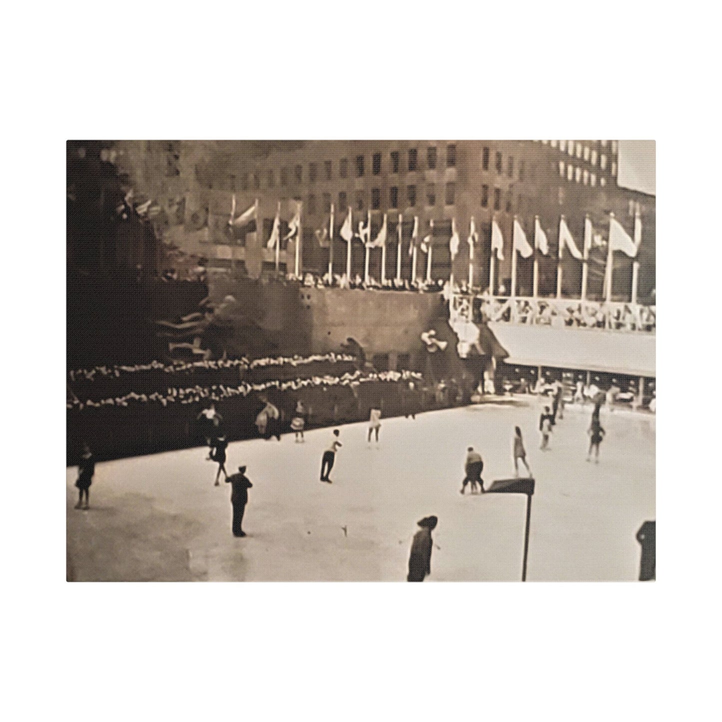 Rockefeller Plaza Easter 1945 Satin Canvas, Stretched