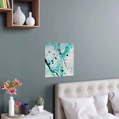 Teal Burst Silk Posters