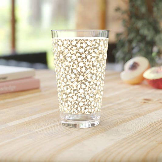 Floral Design Pint Glass - 16oz - Kia Day Design
