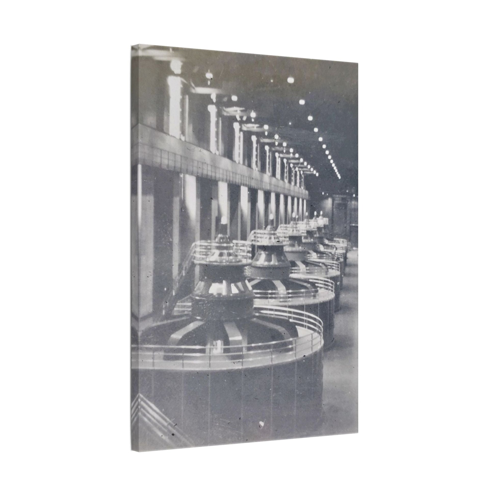 Boulder Dam Powerhouse Satin Canvas Stretched