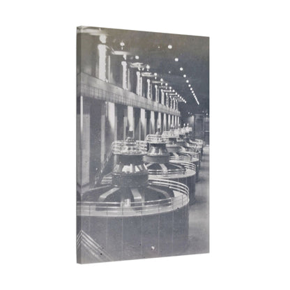 Boulder Dam Powerhouse Satin Canvas Stretched