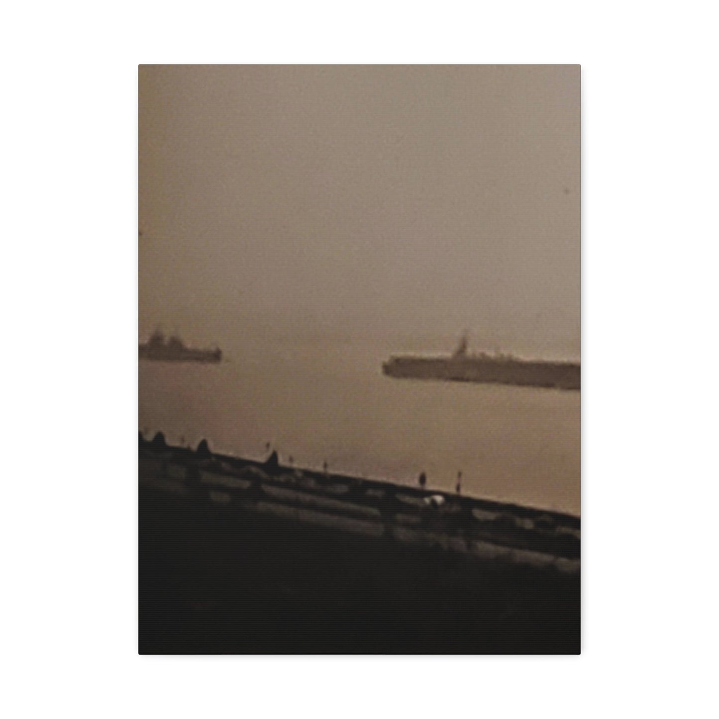 Navy Day New York Hudson River October 27th 1945 War Ships Stretched Canvas