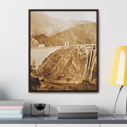 Back View Morris Dam Spillway Gallery Canvas Wraps Vertical Frame 20″ x 24″ 1.25" Walnut