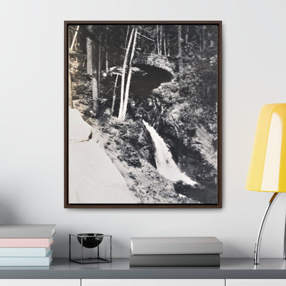 Narada Falls Yellowstone Gallery Canvas Wraps Vertical Frame 20″ x 24″ Premium Gallery Wraps (1.25″) Walnut