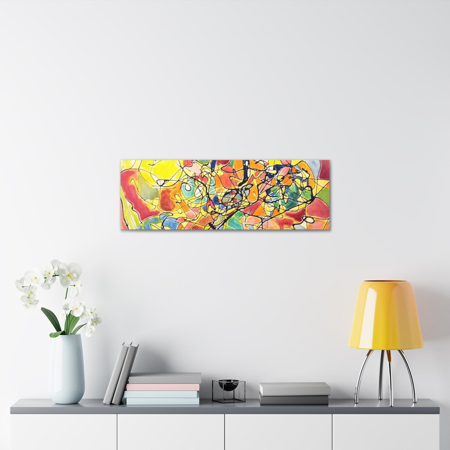 Yellow Abstract Canvas Gallery Wraps 36″ x 12″ 1.25"