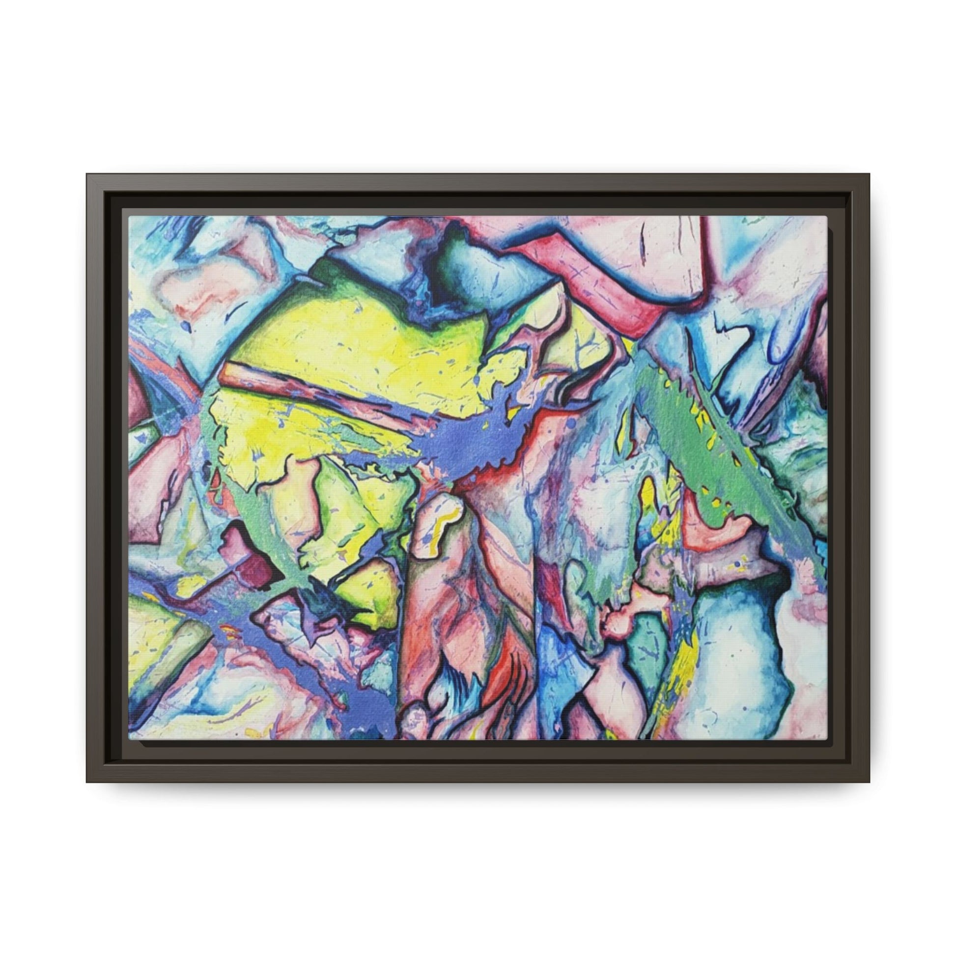 Alien Abstract Colorful Framed Canvas Art - Kia Day Design