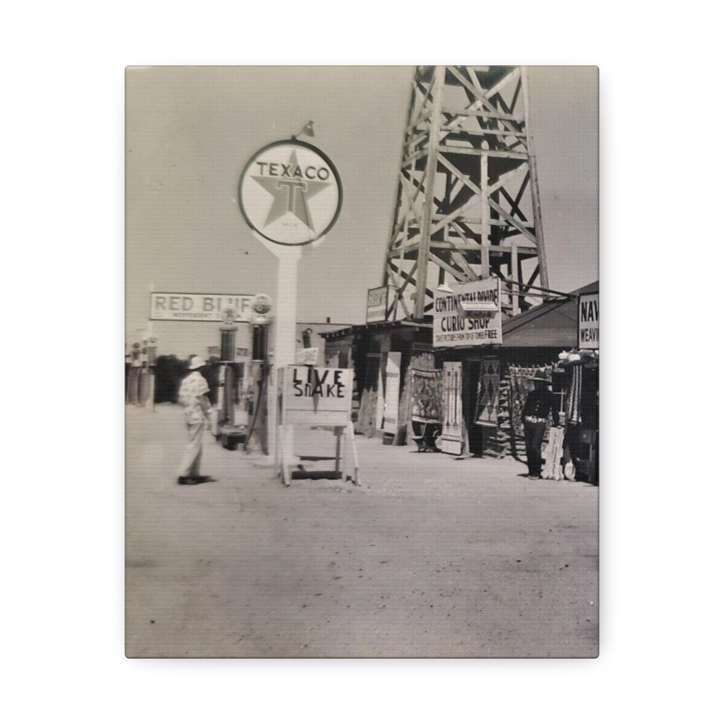 Texaco Station Continental Divide Stretched Canvas