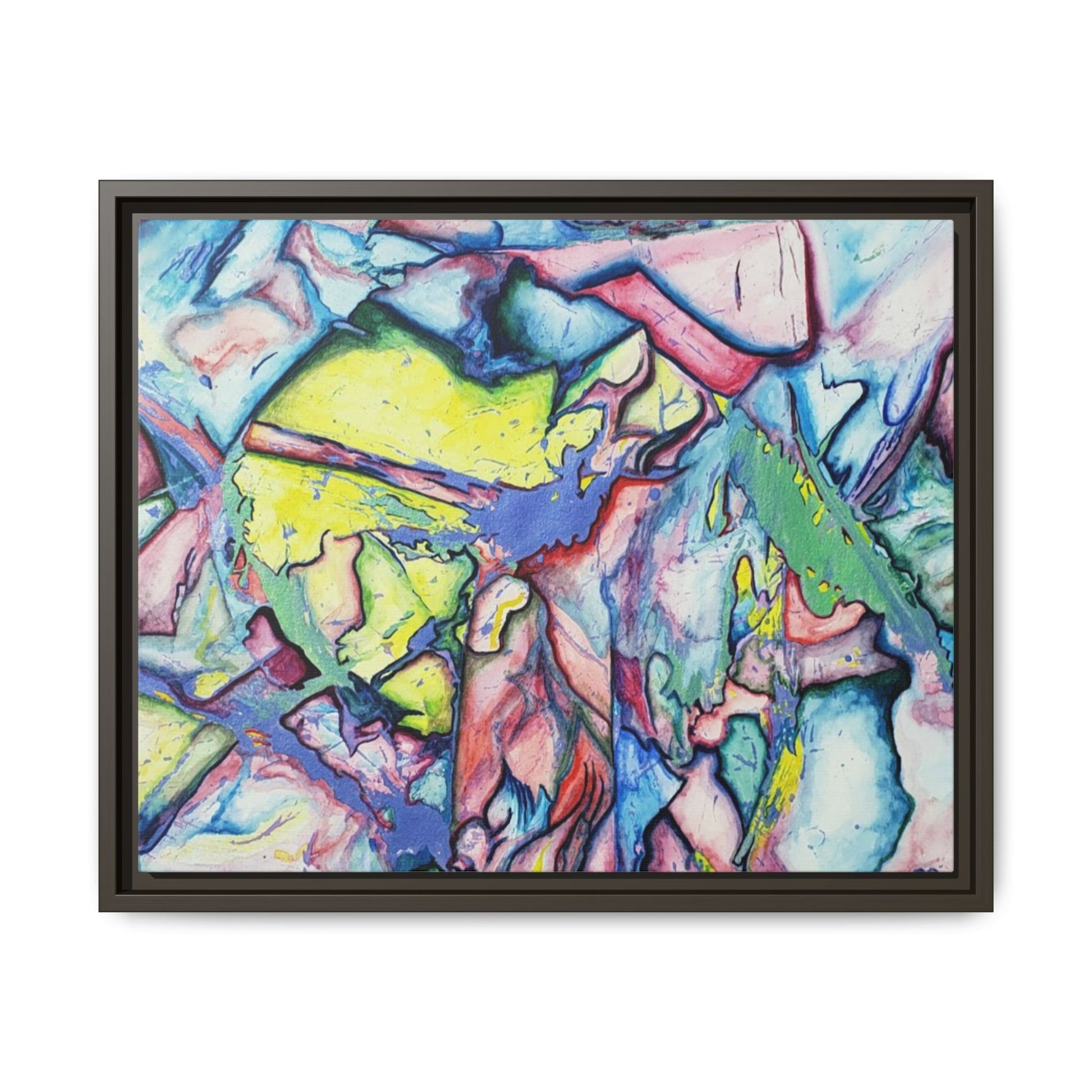 Alien Abstract Colorful Framed Canvas Art - Kia Day Design