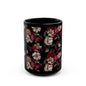 Rose Floral Black Mug - Kia Day Design
