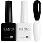 CANNI 2Pcs Hema-Free Black White Gel Nail Polish Set - Black White - nail polish