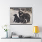 Yellowstone Black Bears Gallery Canvas Wraps 40″ x 30″ Black 1.25"