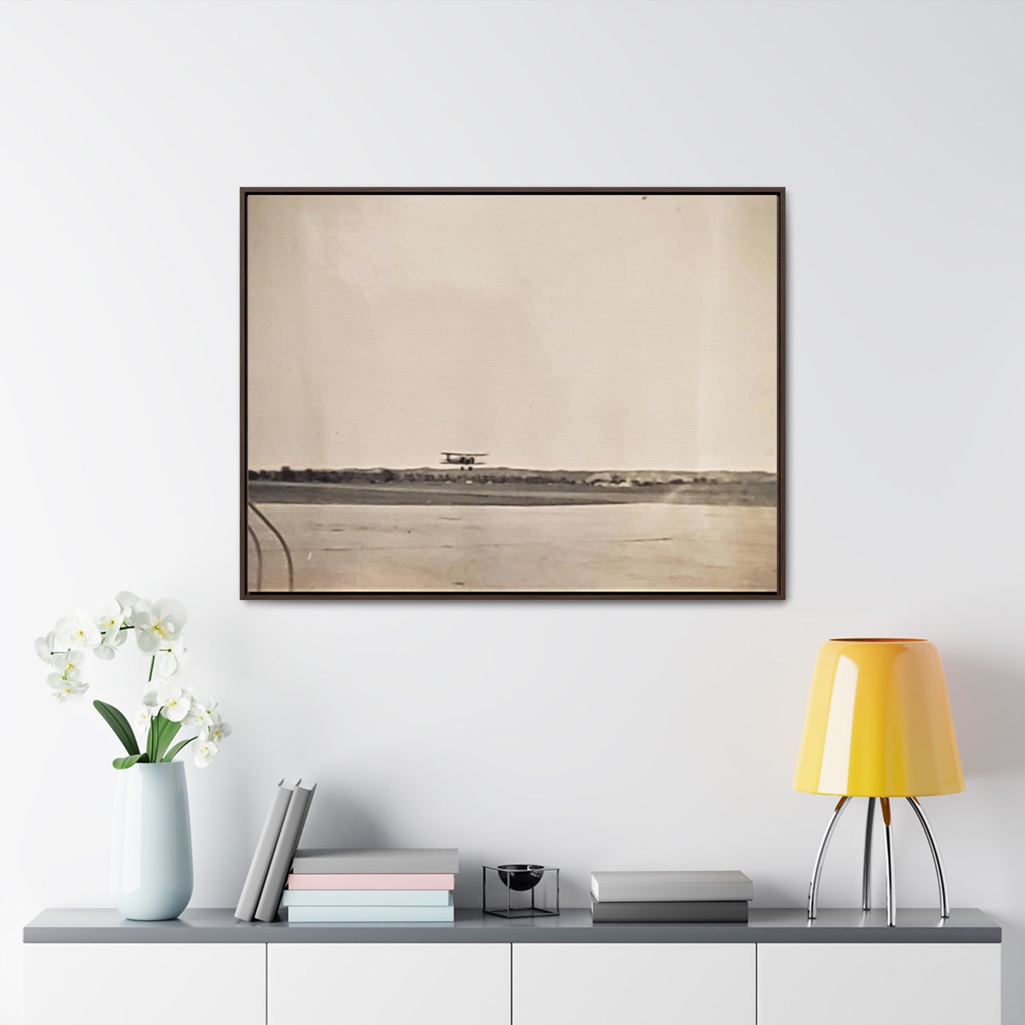 Plane Landing Omaha Airport 1939 Gallery Canvas Wraps, Horizontal Frame