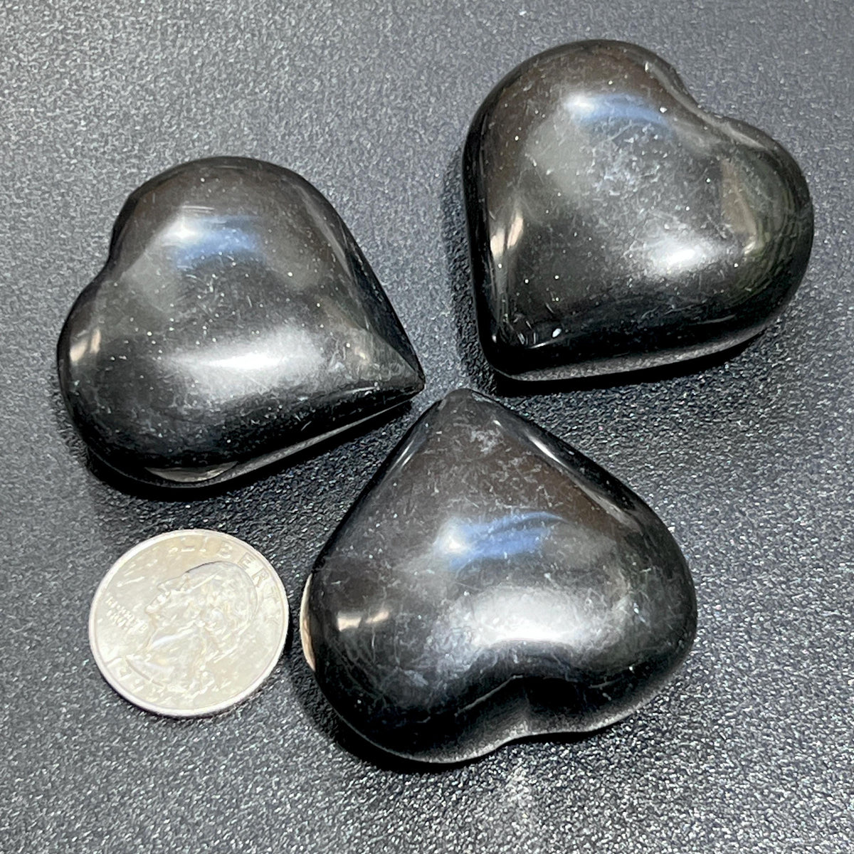 Black Onyx Puffy Heart Crystal Carving - - Home & Living > Home Decor > Home Accents > Rocks & Geodes