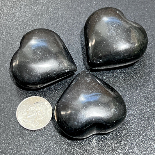 Black Onyx Puffy Heart Crystal Carving - - Home & Living > Home Decor > Home Accents > Rocks & Geodes