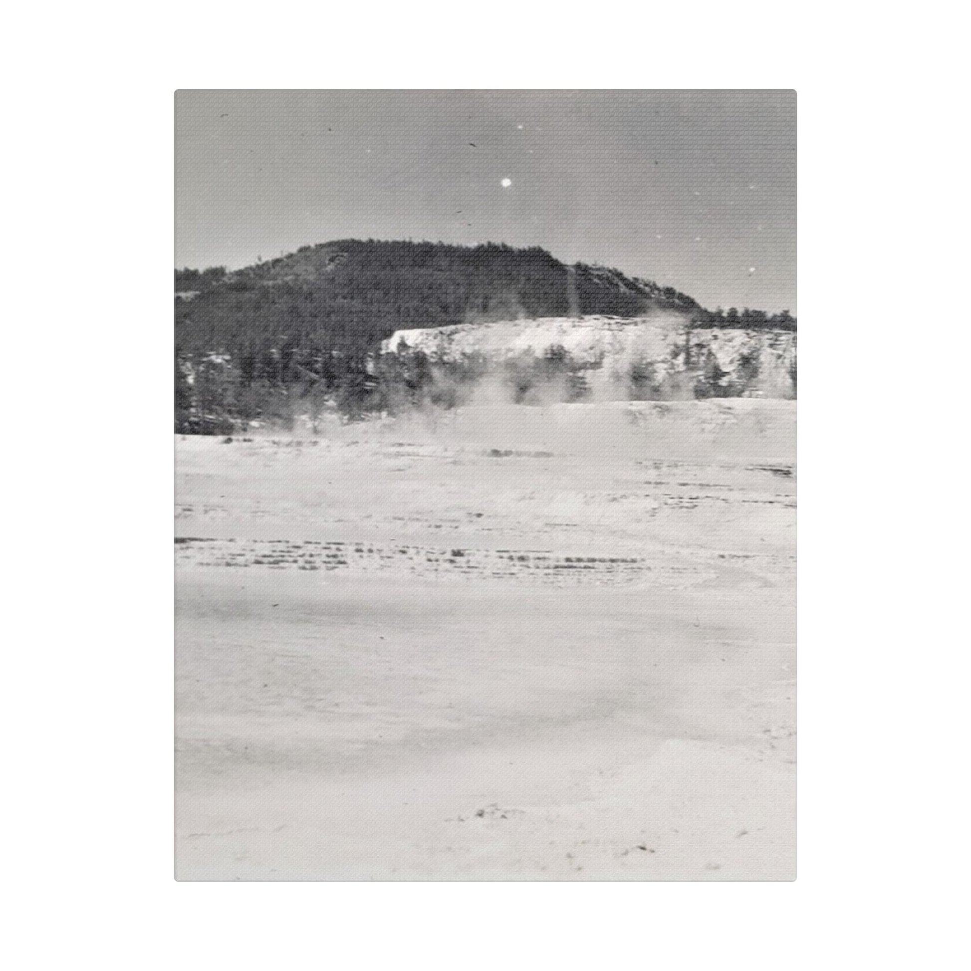 Mammoth Hot Springs Yellowstone Satin Canvas Stretched