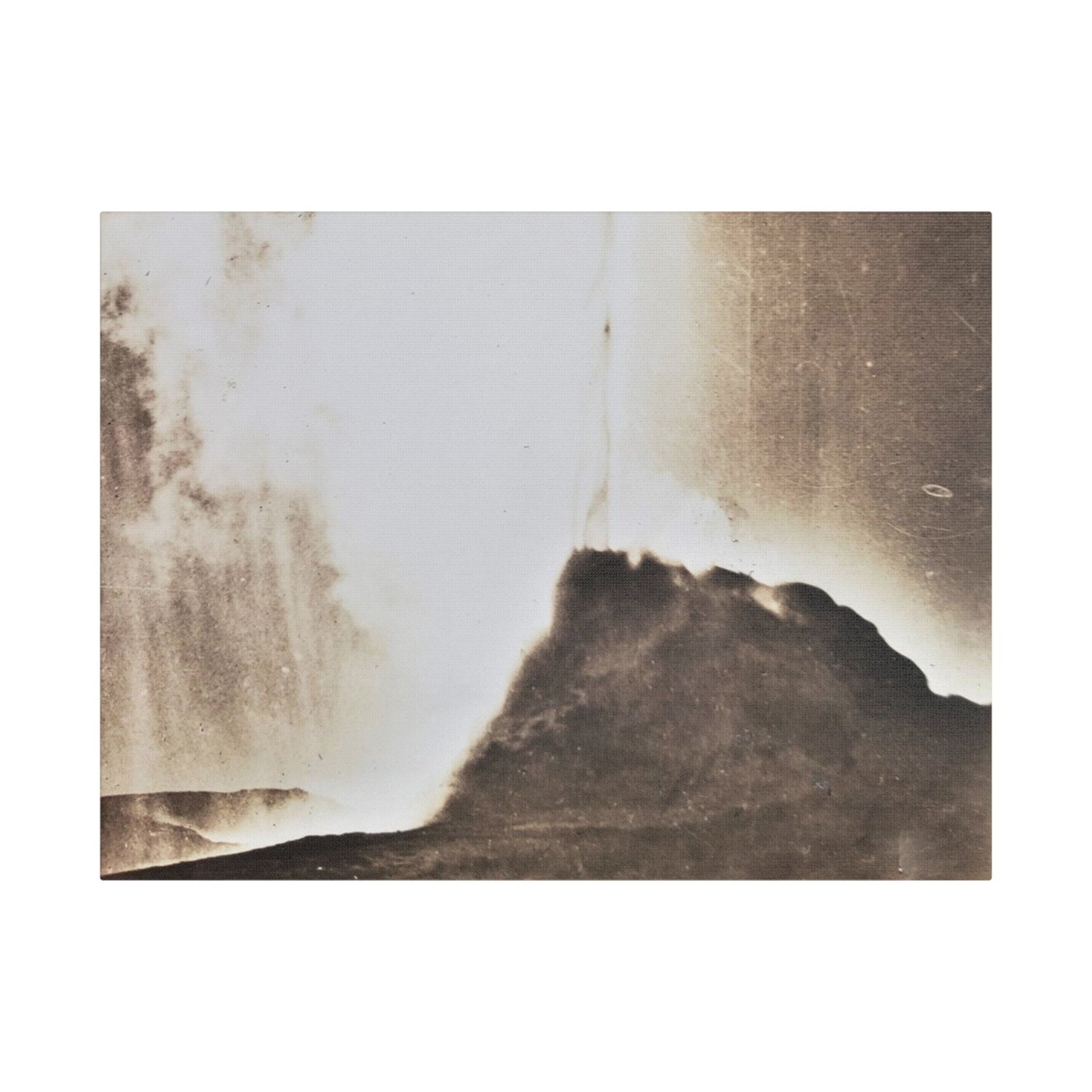 White Dome Geyser Yellowstone Satin Canvas, Stretched