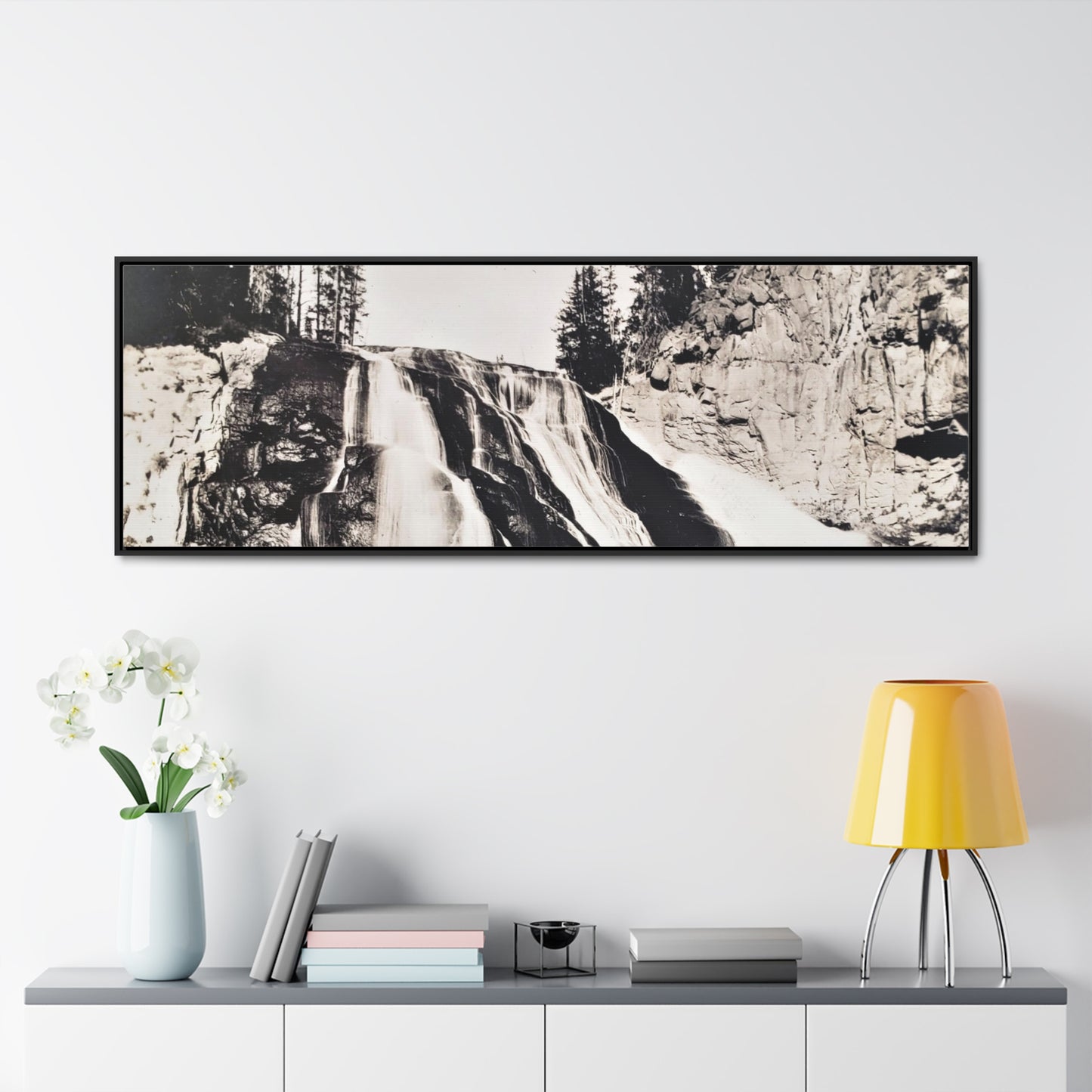 Gibbon Falls Yellowstone Gallery Canvas Wraps, Horizontal Frame